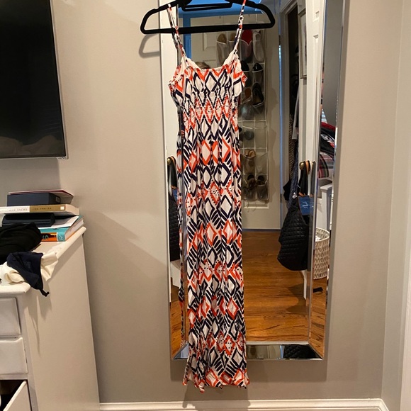 Aqua Geometric Maxi Dress NWOT - Picture 2 of 4